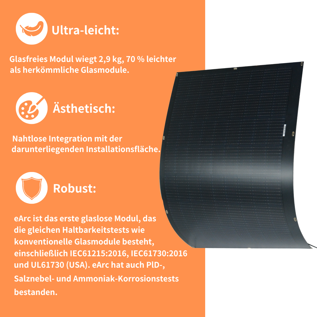 Balkonkraftwerk 850Wp/800W komplettset, flexible solarmodule 2.9kg