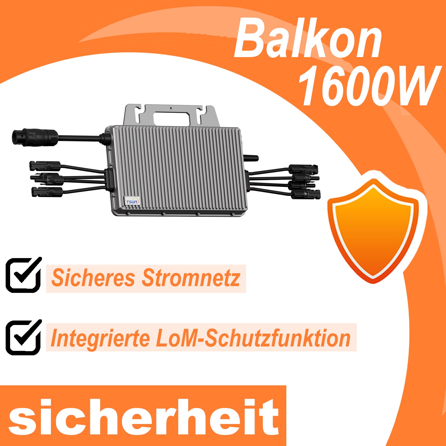 Tsun mikro wechselrichter 1600 watt für balkonkraftwerk