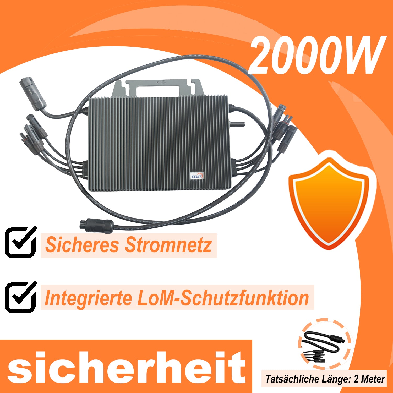 TSUN Wifi microwechselrichter 2000 Watt für balkonkraftwerk - 0