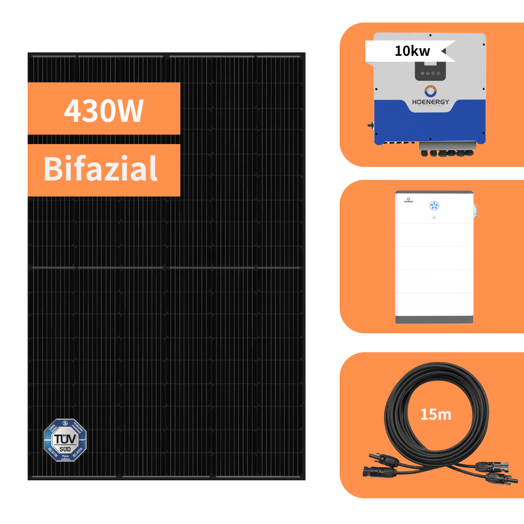 10320 Watt Solaranlage,Hoenergy 10 KW Hybrid Wechselrichter Series, 430W JASolar Solarmodule, Hoenergy Speicher(2.56KWH)