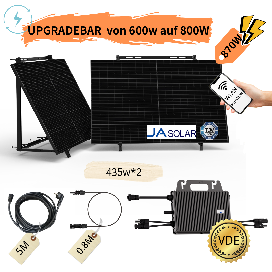 Balkonkraftwerk 870Wp/800W komplettset für Fassade - 0