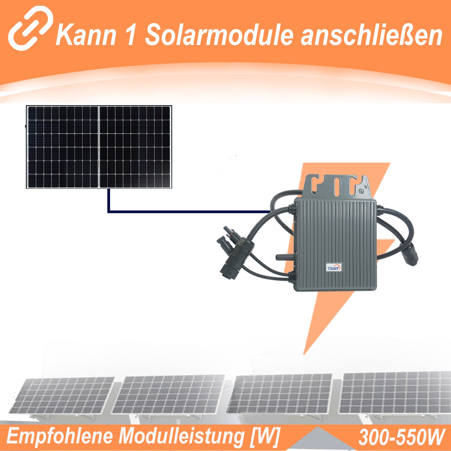 TSUN Wifi microwechselrichter 400 Watt für balkonkraftwerk